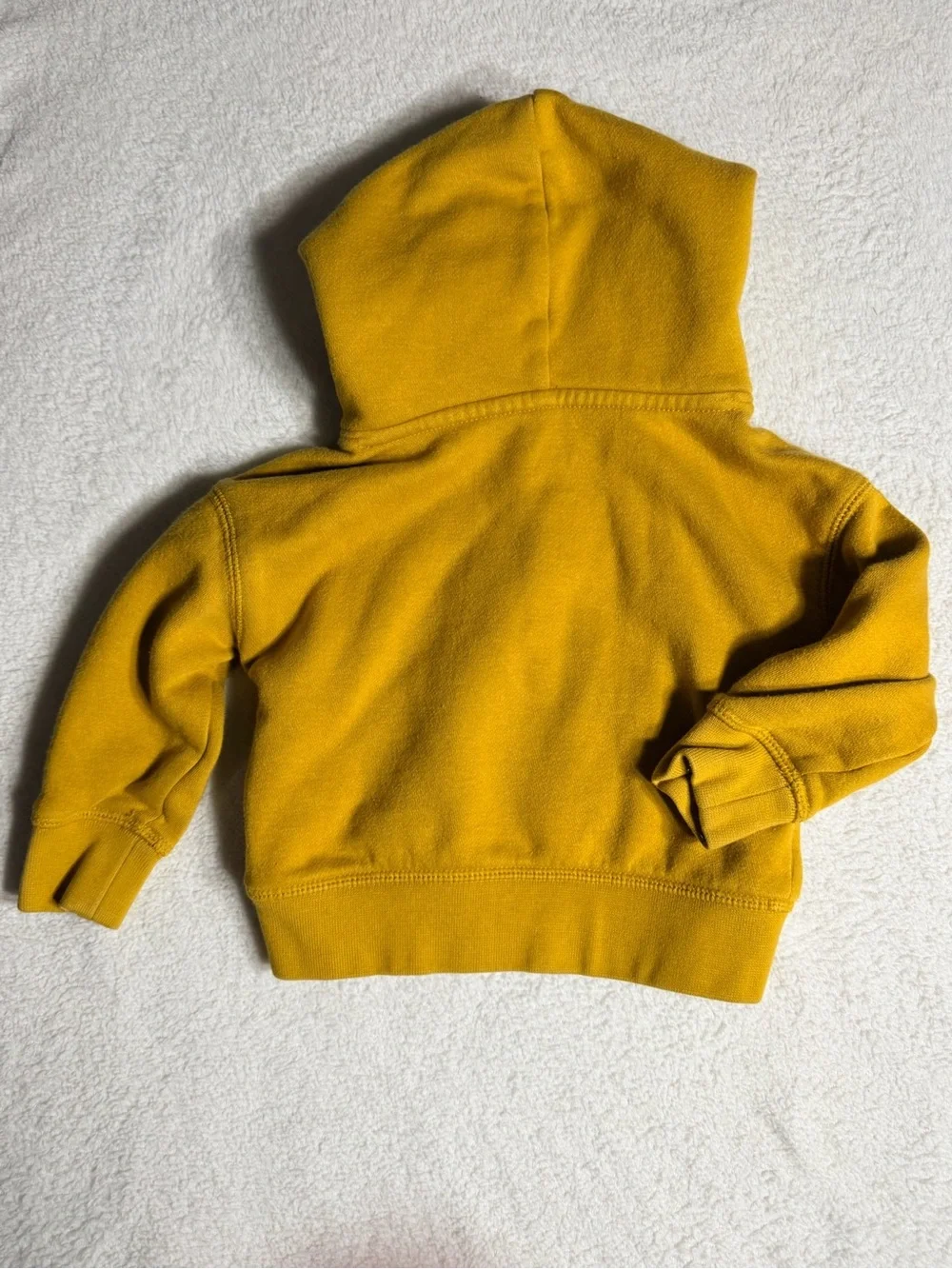 BabyGap 12-18M Mustard Yellow Gold Fleece Pullover Hoodie tonal Logo